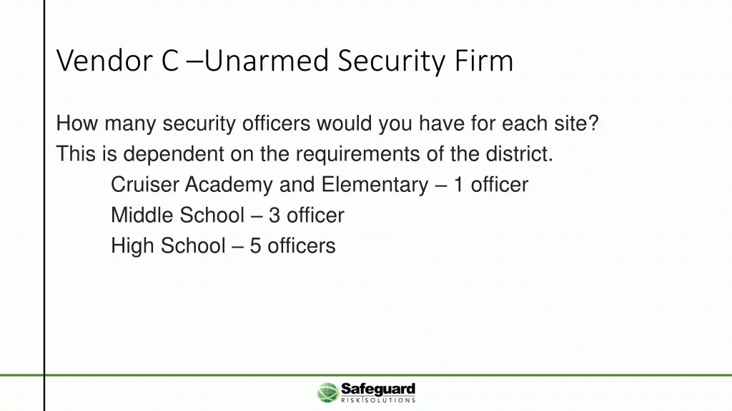 vendor c unarmed security firm 1