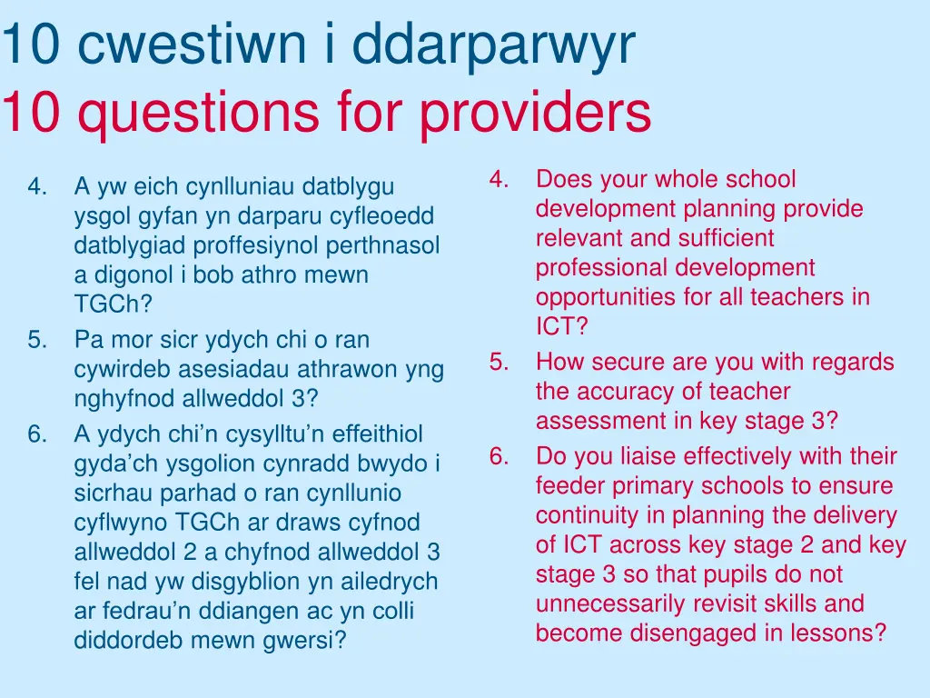 10 cwestiwn i ddarparwyr 10 questions 1