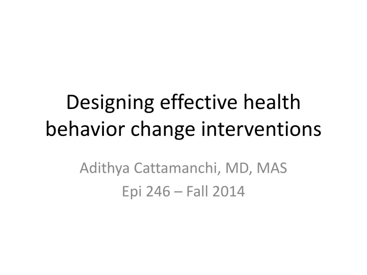designing effective health behavior change