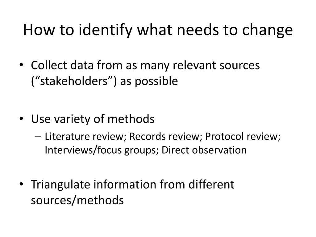 how to identify what needs to change