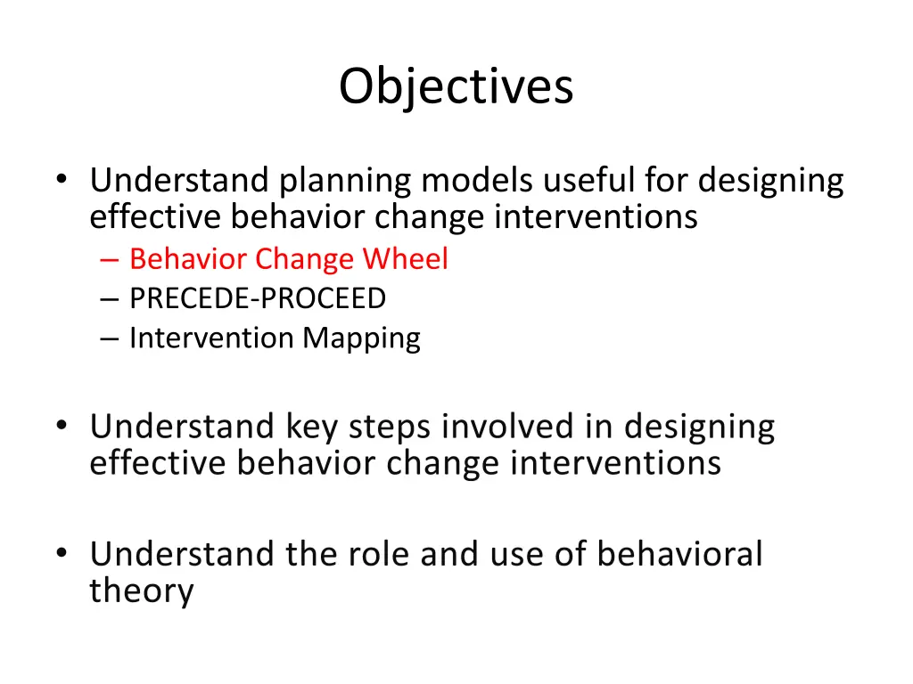 objectives
