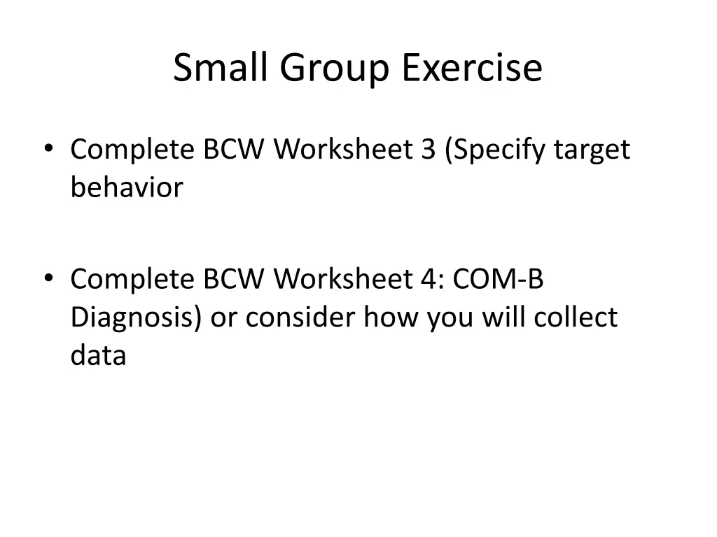 small group exercise