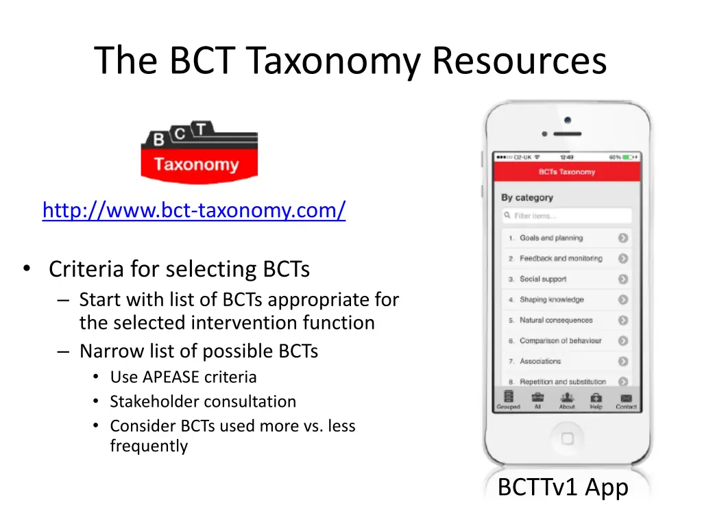 the bct taxonomy resources