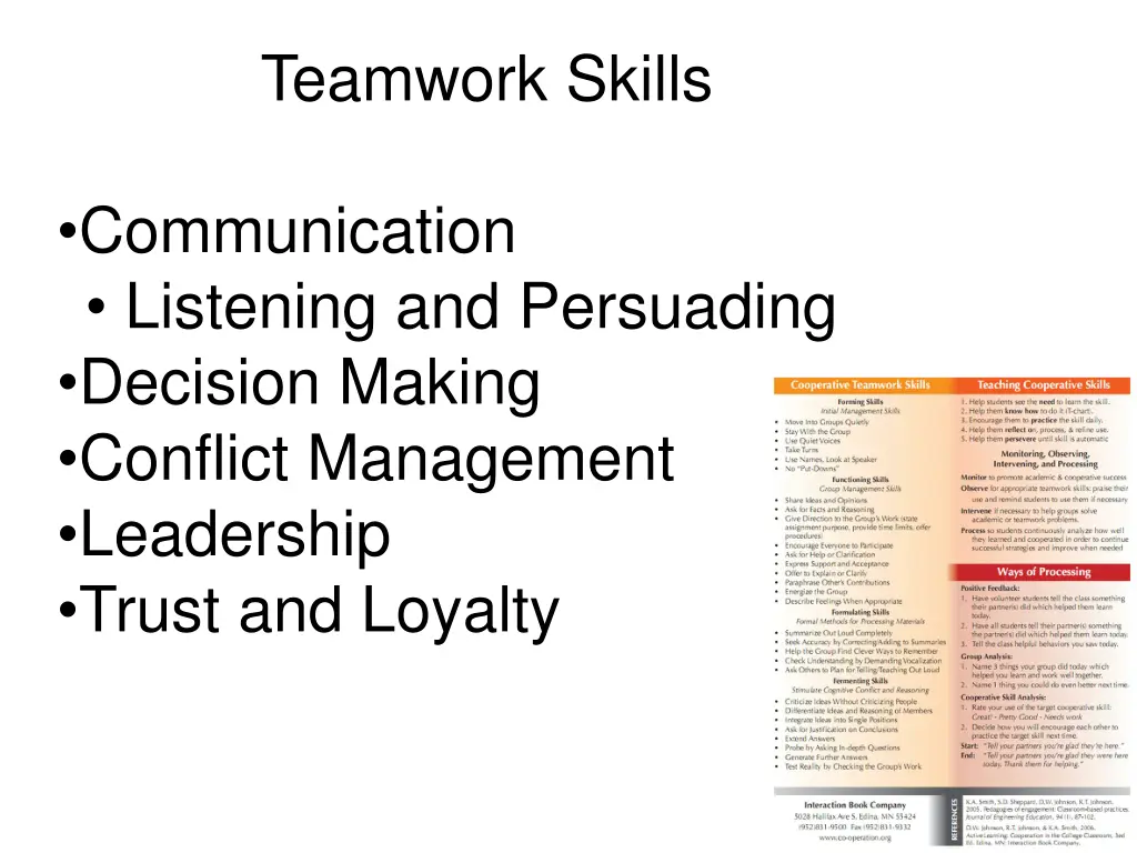 teamwork skills