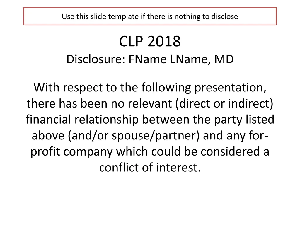 use this slide template if there is nothing