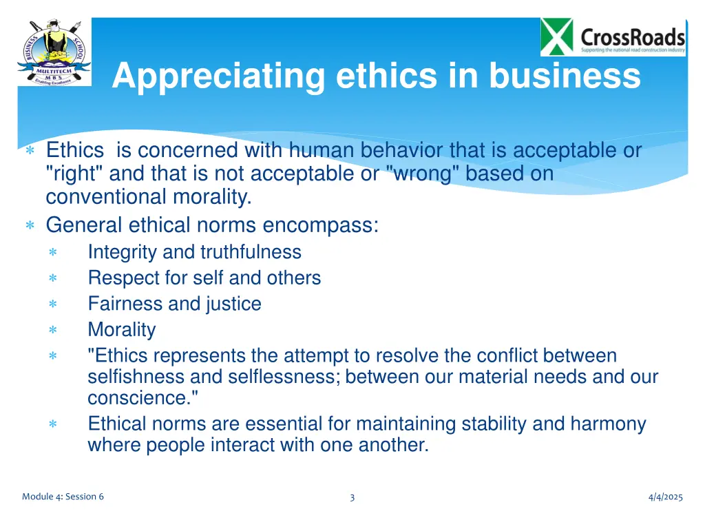 appreciating ethics in business