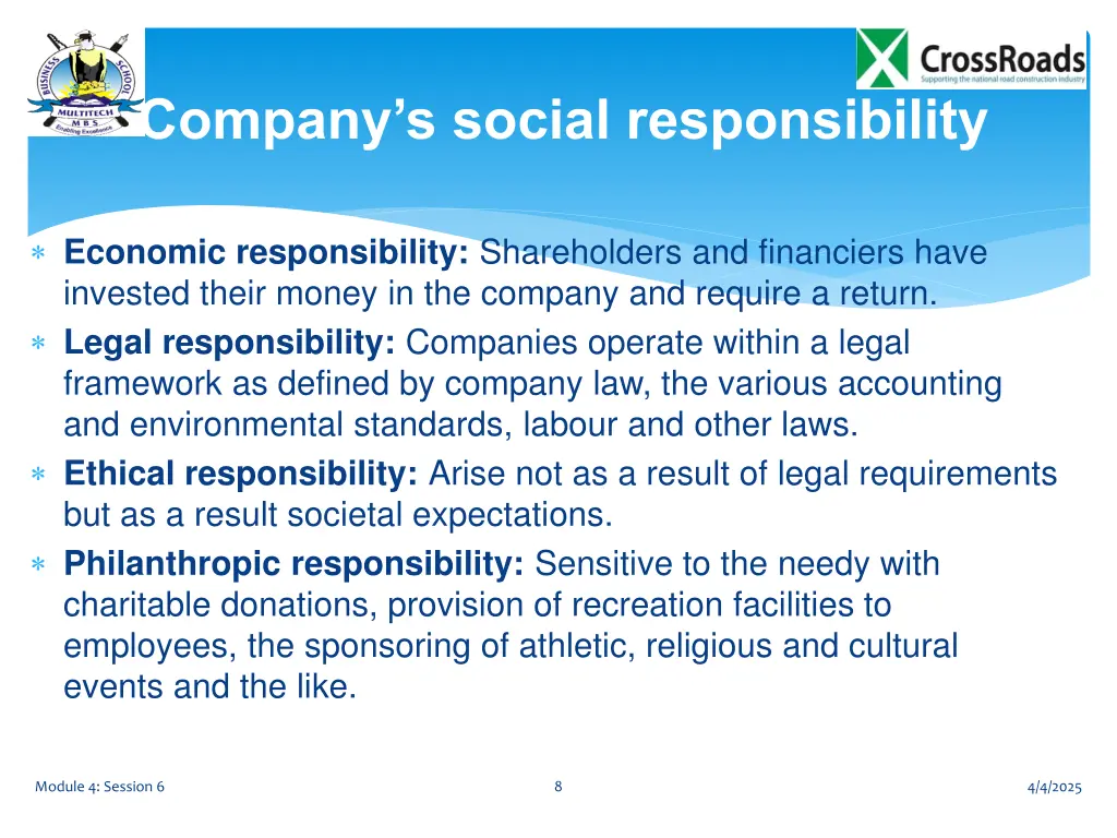 company s social responsibility