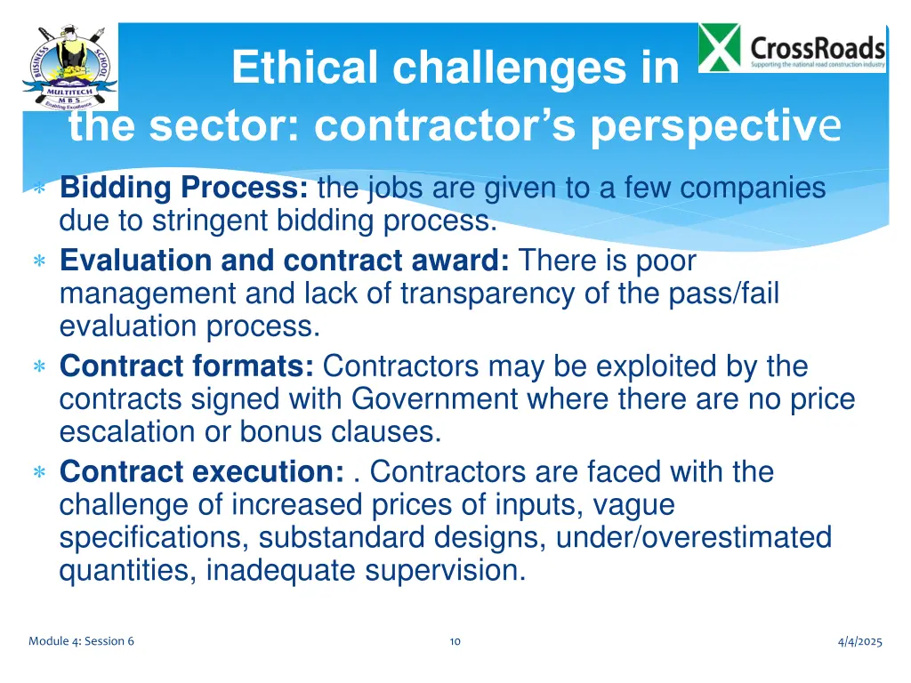 ethical challenges in the sector contractor