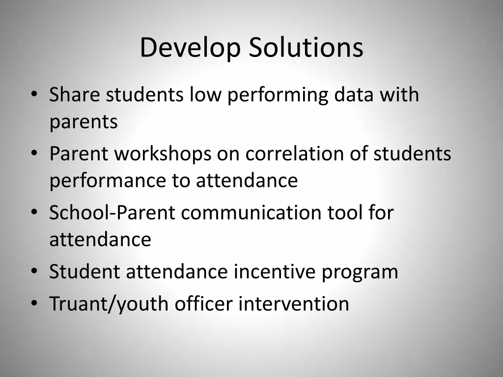 develop solutions