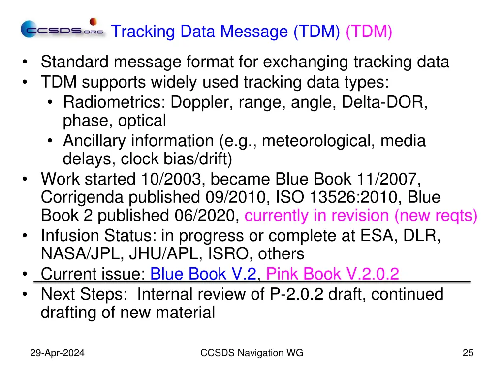 tracking data message tdm tdm