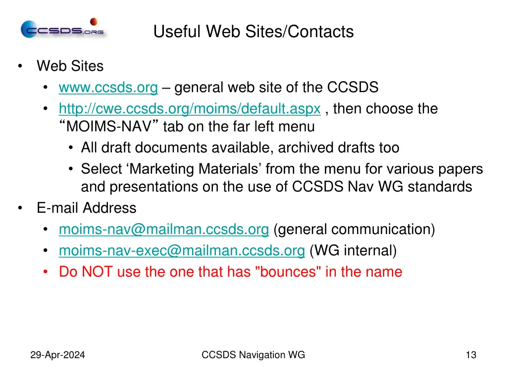 useful web sites contacts