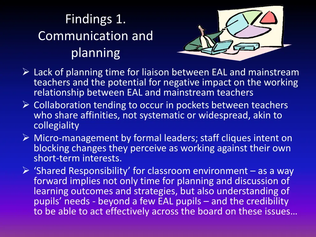 findings 1 communication and planning