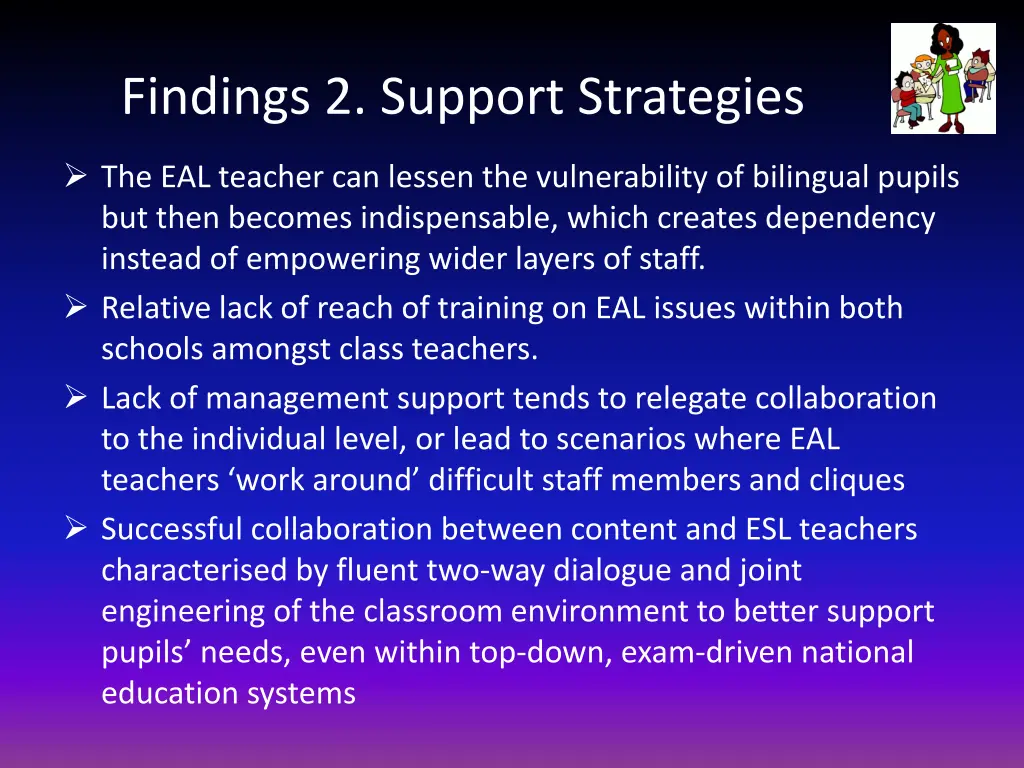 findings 2 support strategies