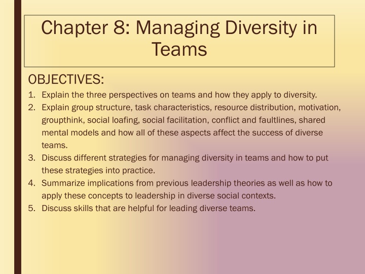 chapter 8 managing diversity in teams