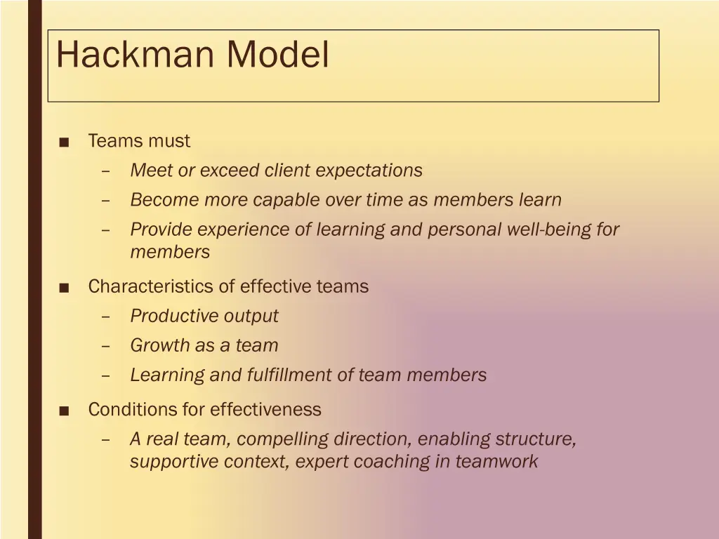hackman model