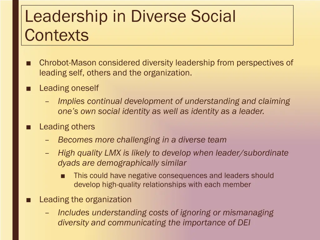 leadership in diverse social contexts