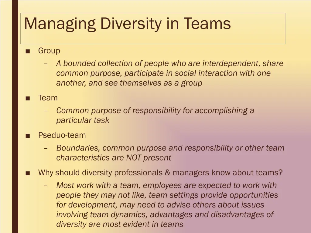 managing diversity in teams
