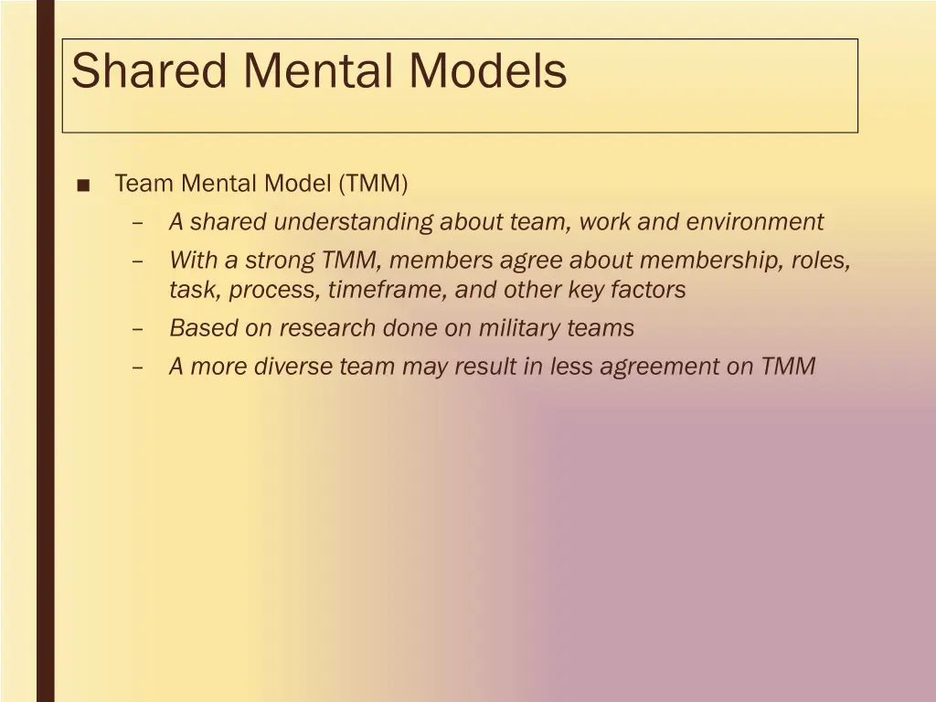shared mental models