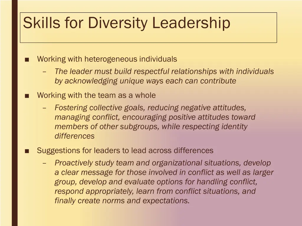 skills for diversity leadership
