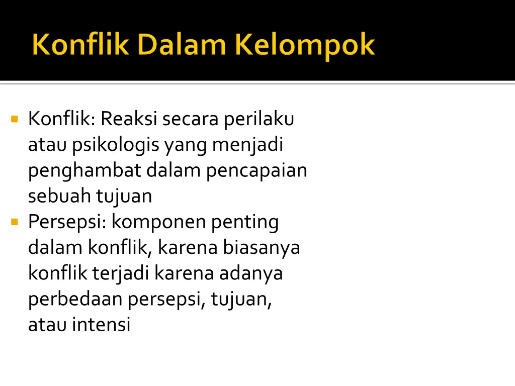 konflik reaksi secara perilaku atau psikologis