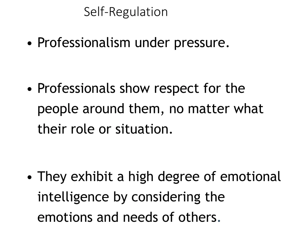 self regulation