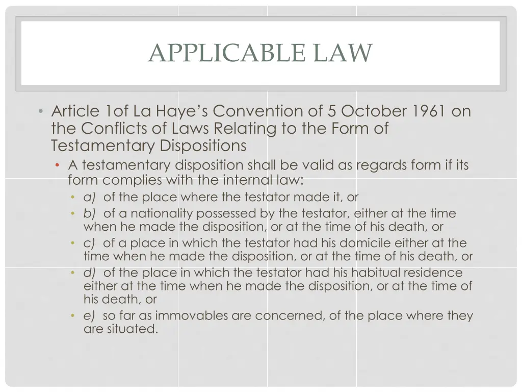 applicable law