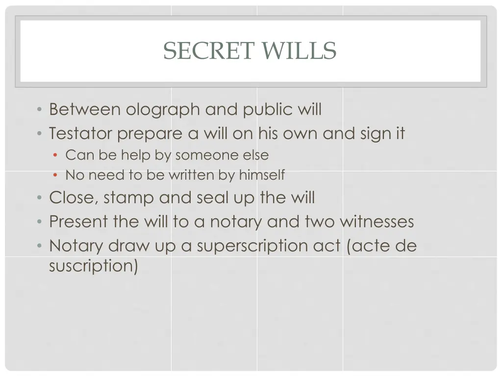 secret wills