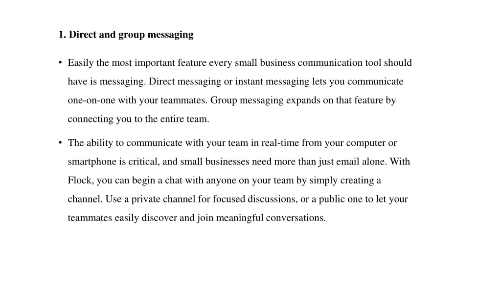 1 direct and group messaging