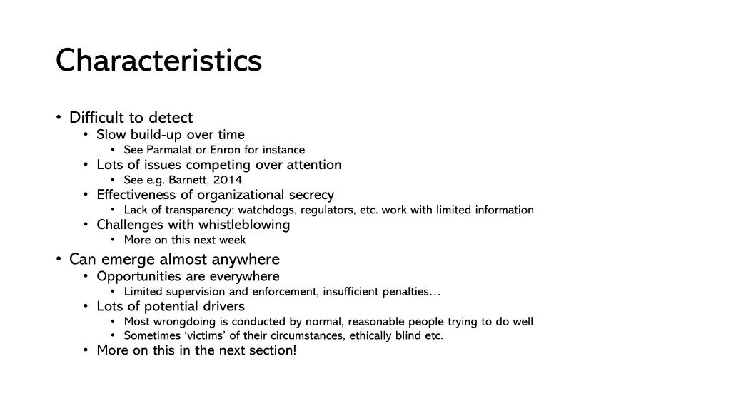 characteristics