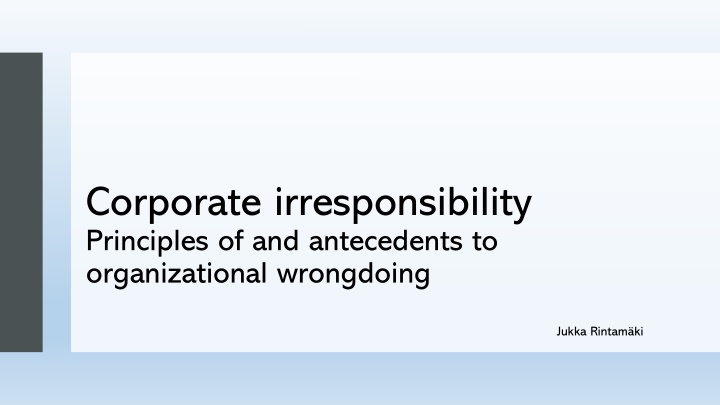 corporate irresponsibility principles