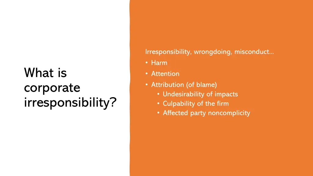 irresponsibility wrongdoing misconduct harm