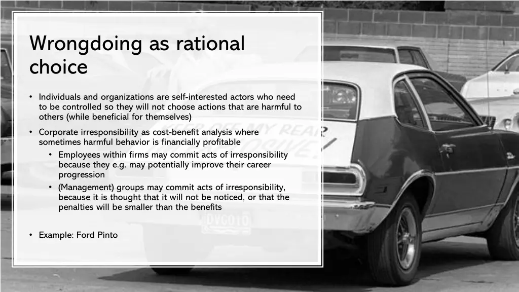 wrongdoing as rational choice