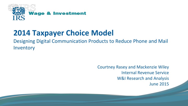 2014 taxpayer choice model designing digital
