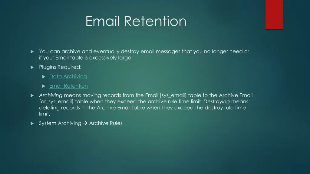 email retention