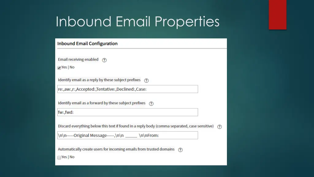 inbound email properties