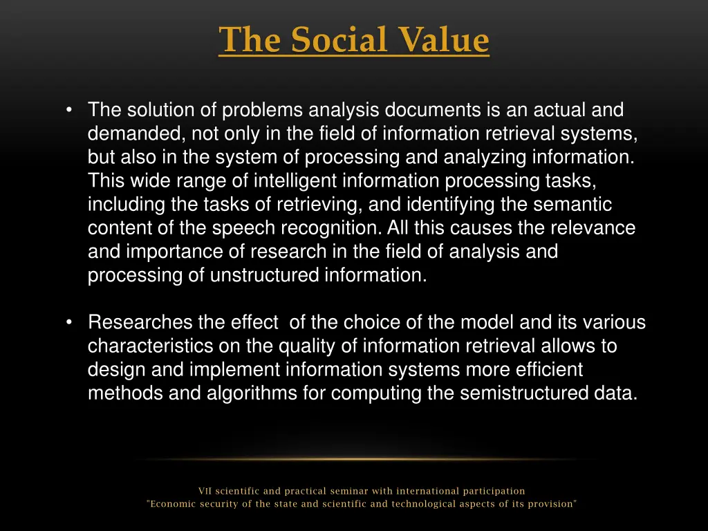 the social value