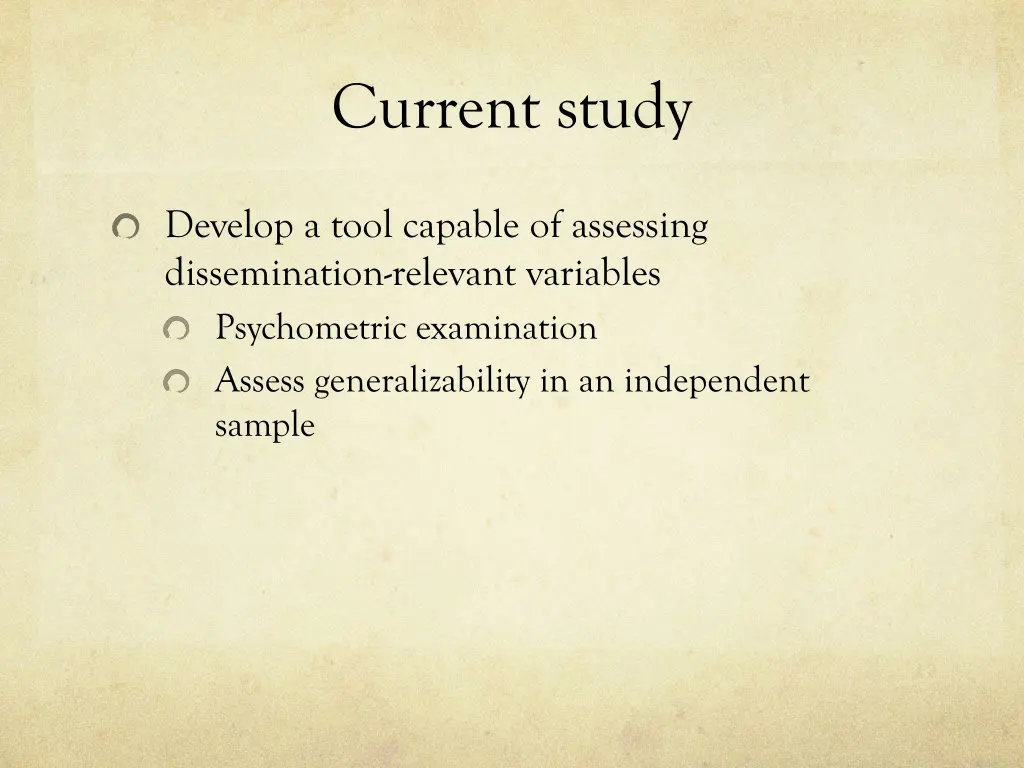 current study