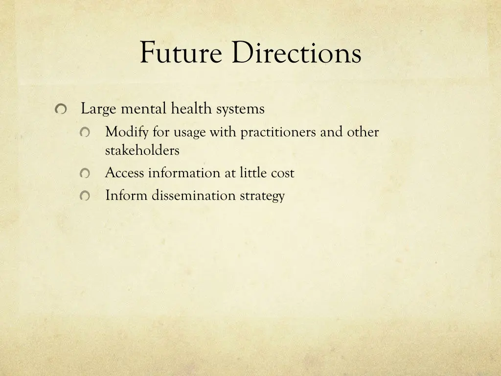 future directions