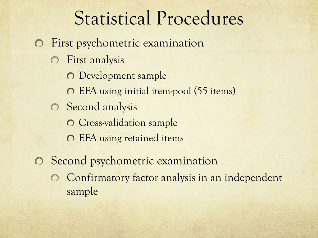 statistical procedures