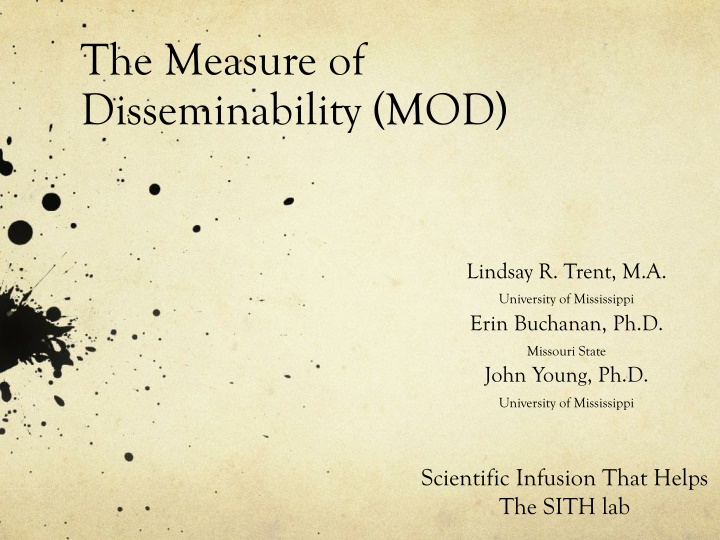 the measure of disseminability mod