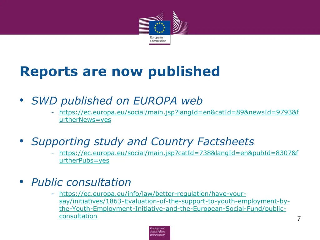 reports are now published