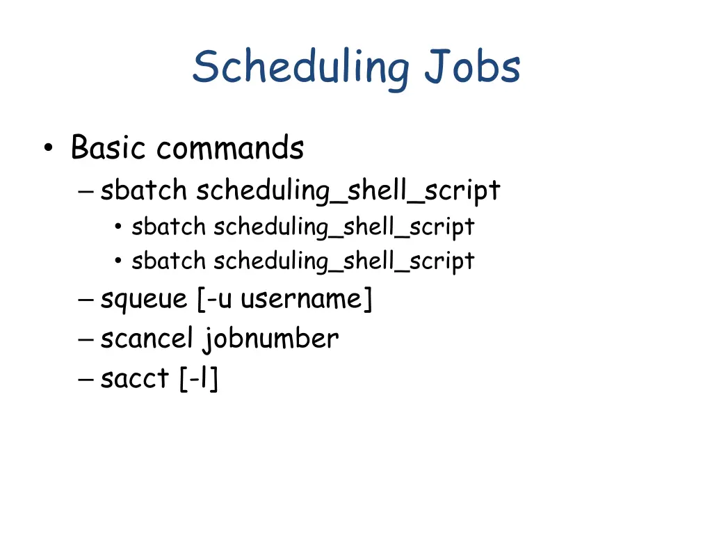 scheduling jobs