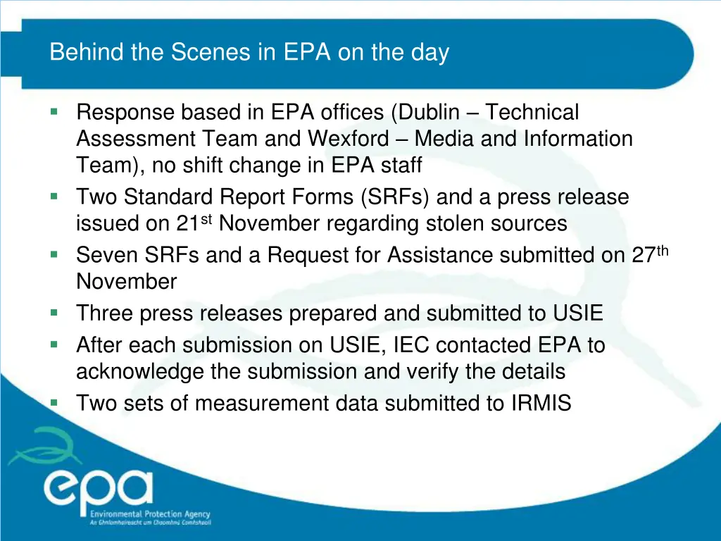 behind the scenes in epa on the day