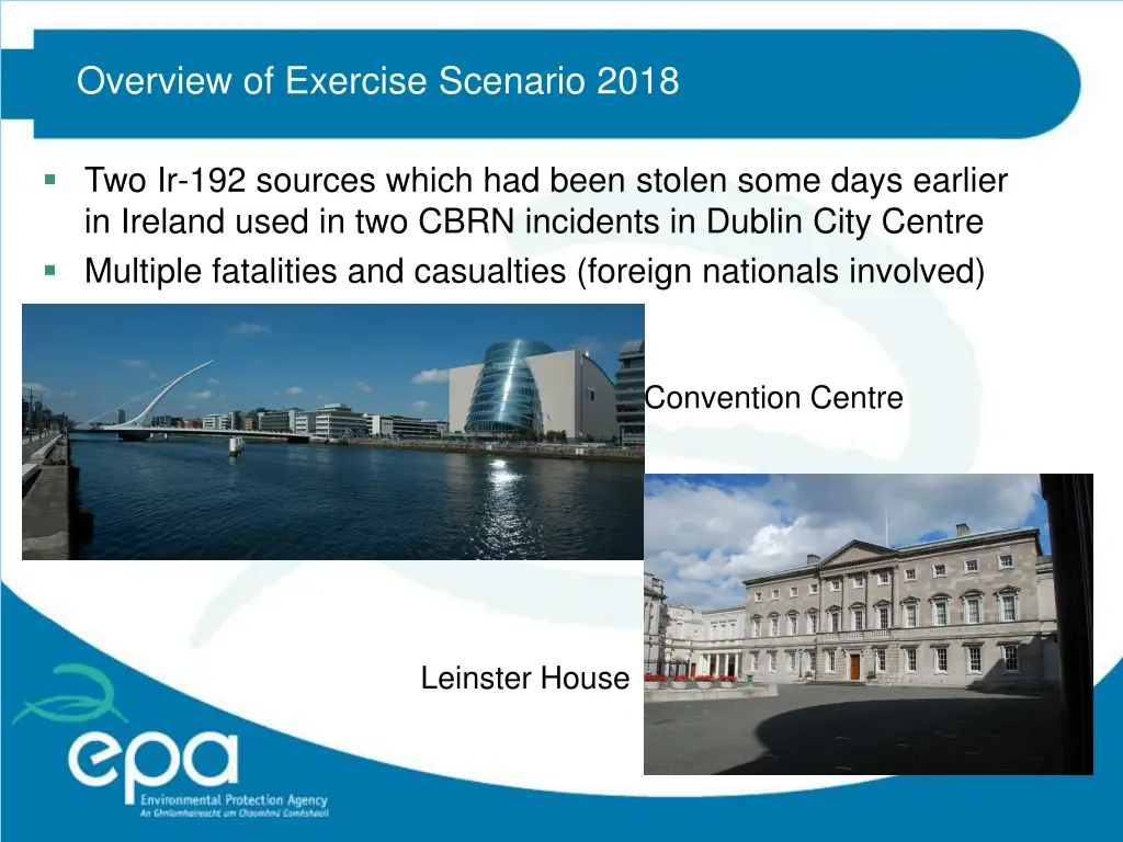 overview of exercise scenario 2018
