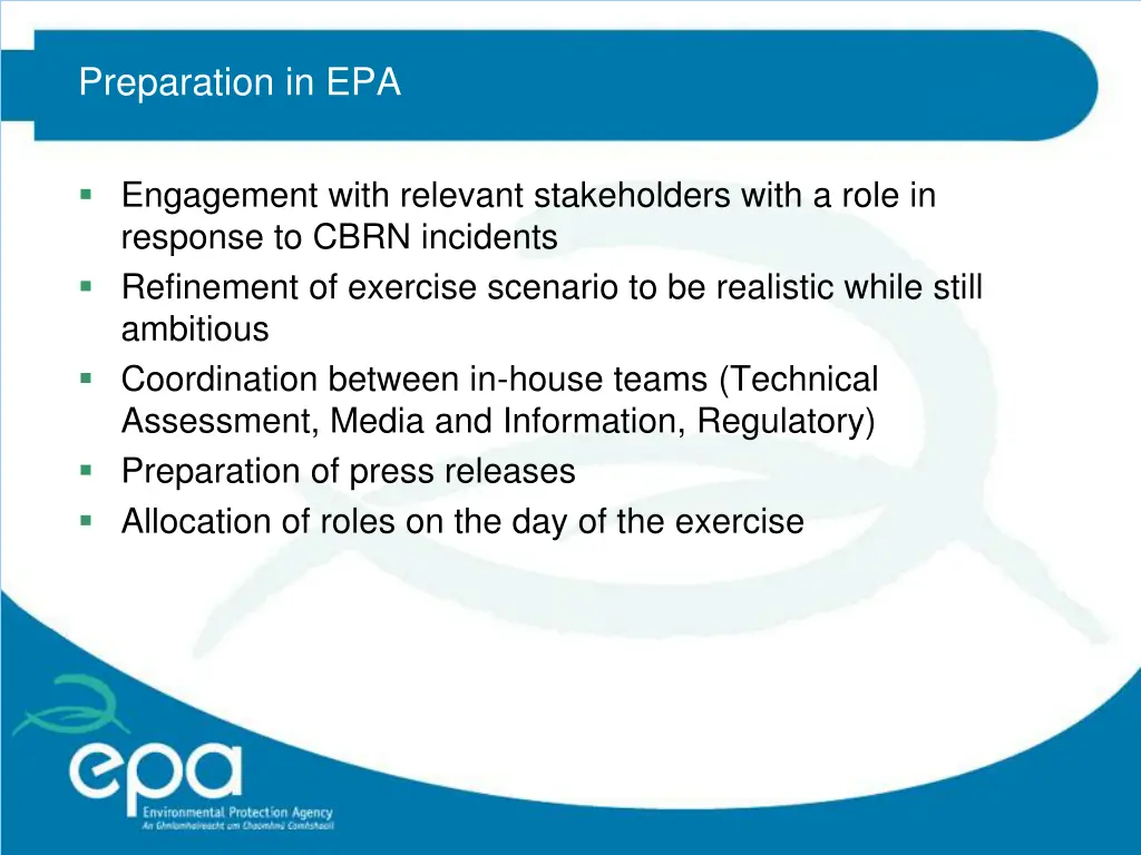 preparation in epa