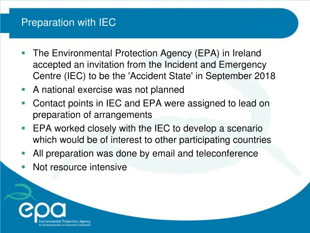 preparation with iec