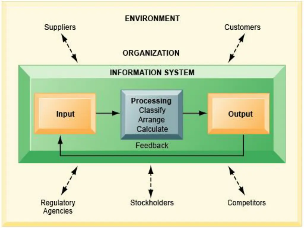 an information system contains information about
