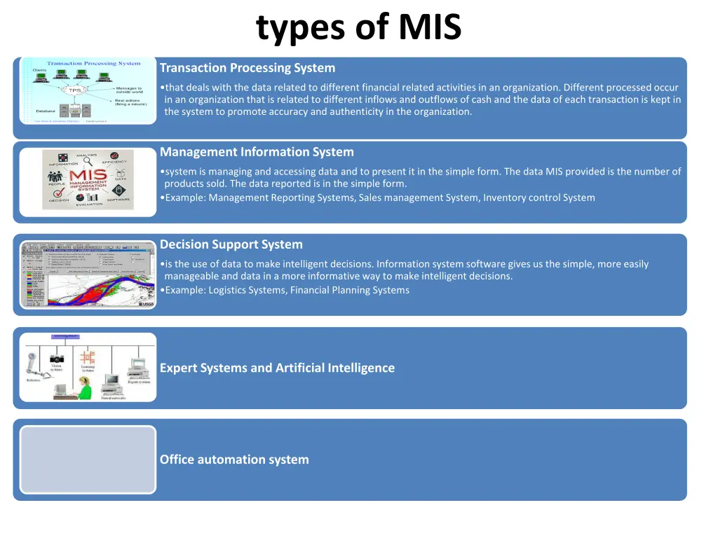 types of mis