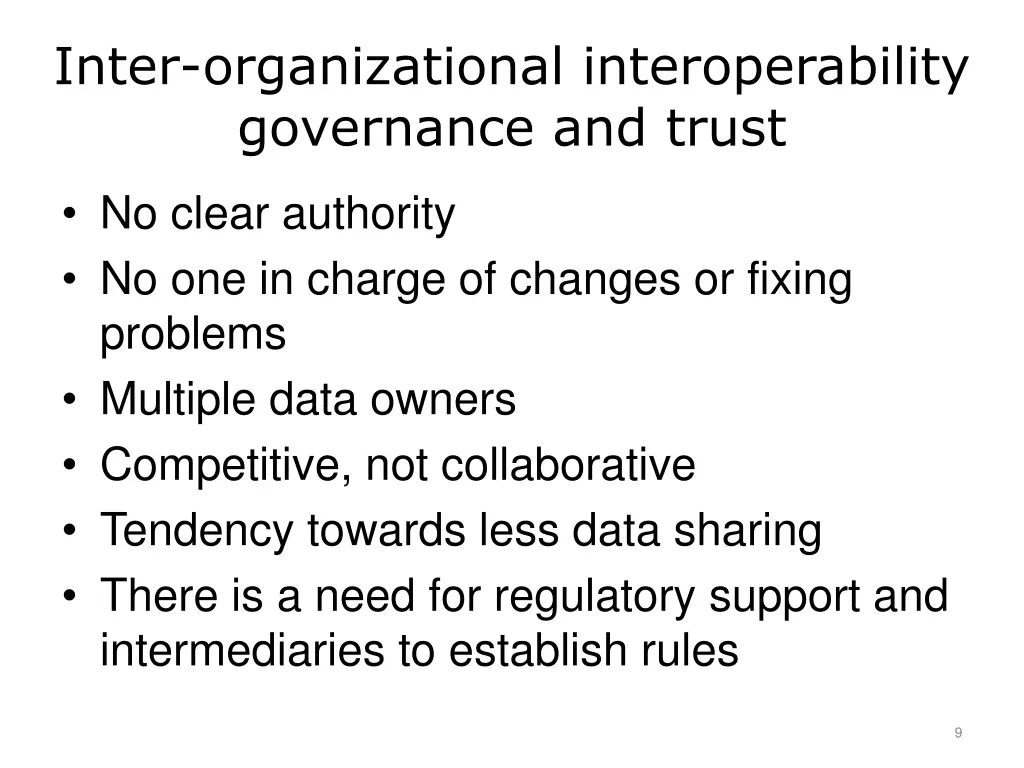 inter organizational interoperability governance
