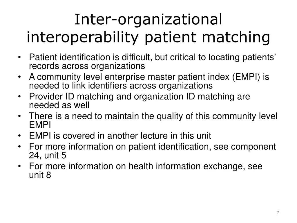 inter organizational interoperability patient